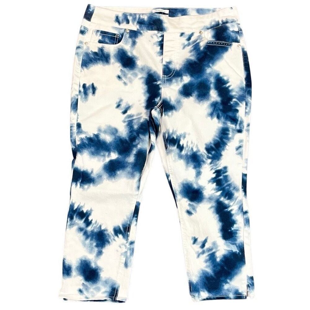 Westbound Petites High Rise Fit Capri Tye Dye Jeans 14P